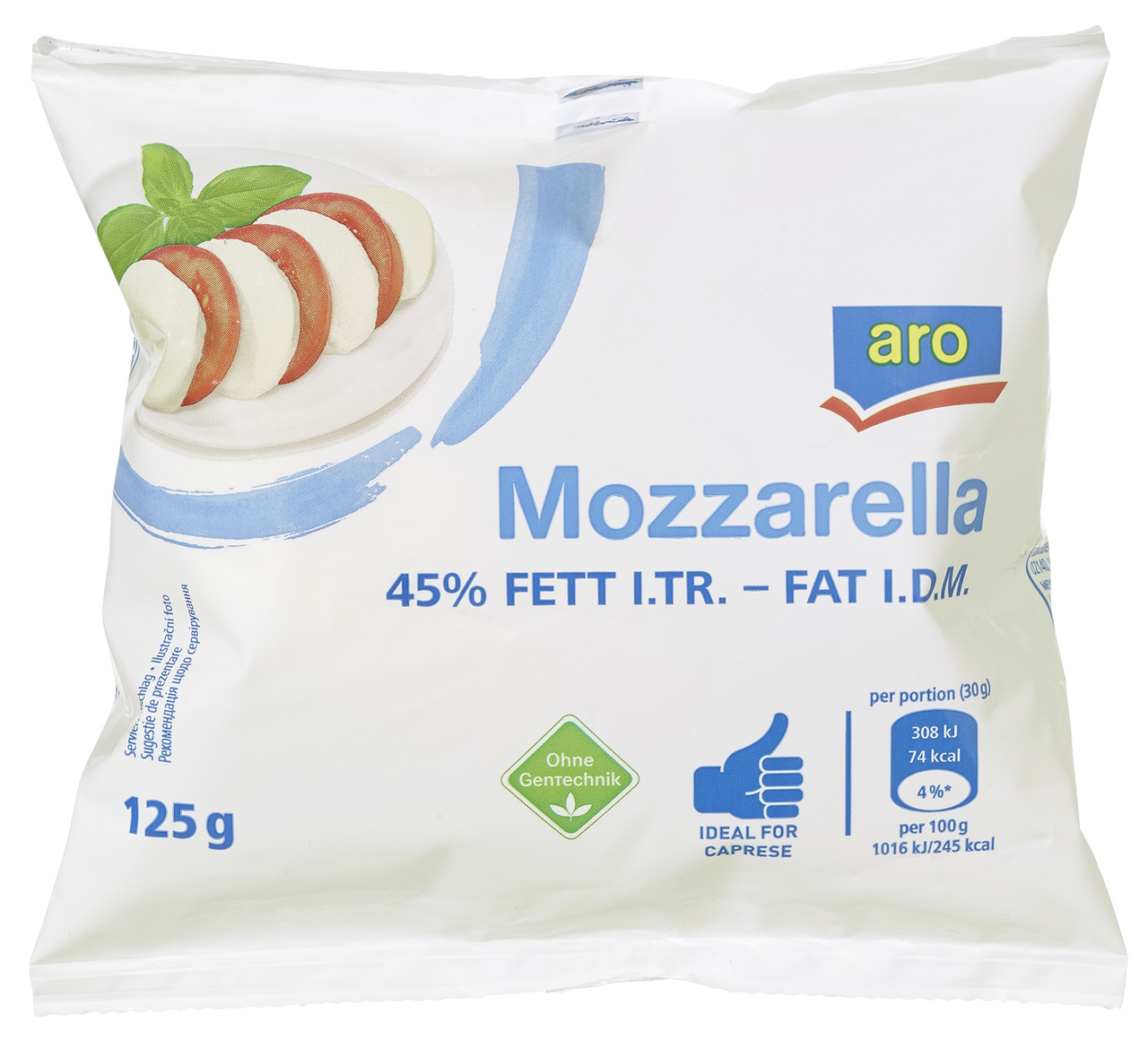 Mozzarella classic Aro 45% 125 g