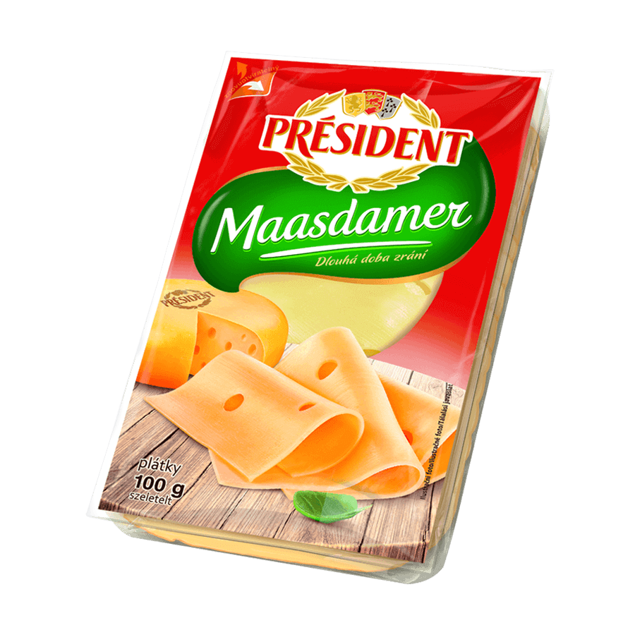 Maasdamer plátky président 3 x 100 g