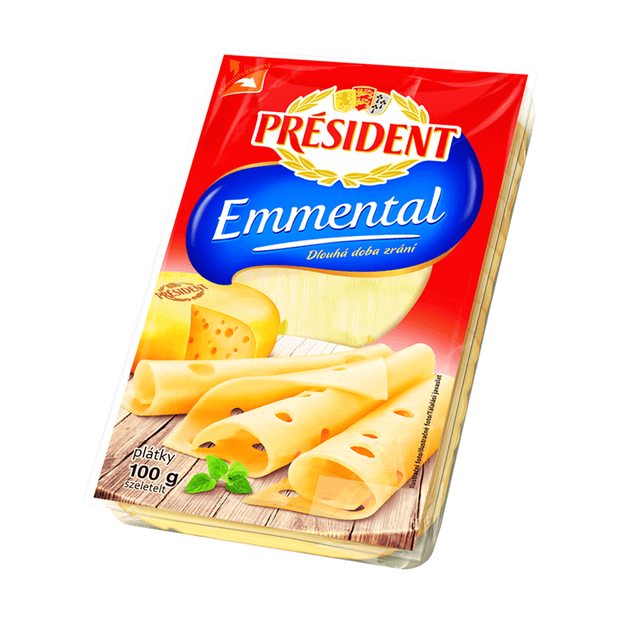 Emmentál plátky Président 3x 100 g